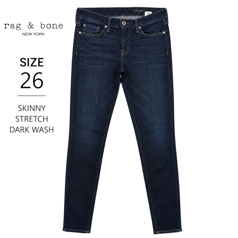 Rag & Bone Skinny Jeans Womens 26 Dark Wash Stretch Denim